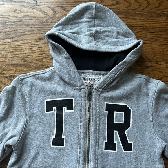 Size 8 Youth Small True Religion Hooded Zippered Sweatshirt - Picture 3 of 11